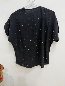 SheinC hic Black Heart Print Top