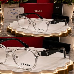 Prada-Inspired Transparent Square Frame Eyeglasses