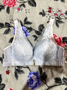 Light Blue Lace Corset Bra