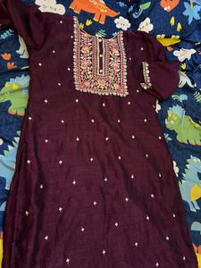 Embroidered Silk Kurta