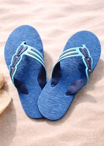 Blue Flip Flops with Embellishment
