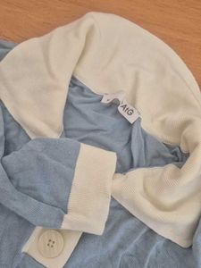 Light Blue Collared Long Sleeve Top