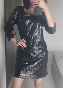 Sparkly Black Sequin Dress