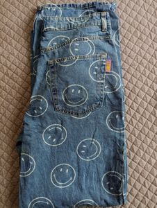 Fun Smiley Face Denim Jeans