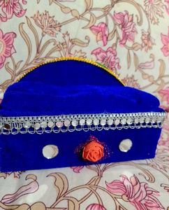 Royal Blue Velvet sofa for laddu gopal