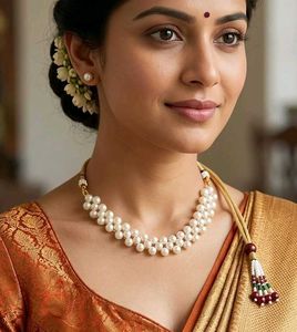 Handmade Pearl Bead choker necklace
