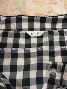 Black and White Gingham Ruffle Top