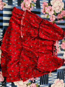 Boat Neck Beautiful Red Top