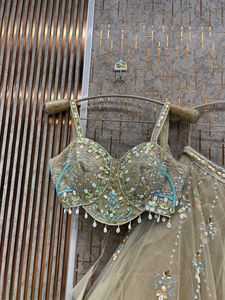 PDP Beige Colour Crop Top Lehga