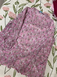 Pink Floral Print Kurta