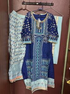 Price drop Elegant Blue Kurta Set with Dupatta