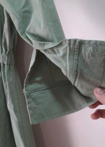 Unused Olive Color Denim Stretchable Midi