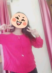 Pink Cold Shoulder Top