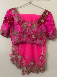 Stunning Pink Embroidered Lehenga Skirt
