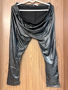 Black leather nylon tites