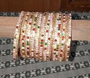 Sparkling Set of Beaded Bangles