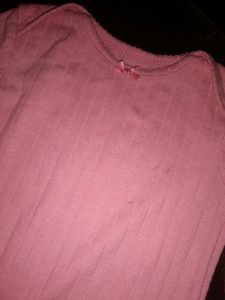 Baby's Pink Ribbed Long Sleeve Bodysuit