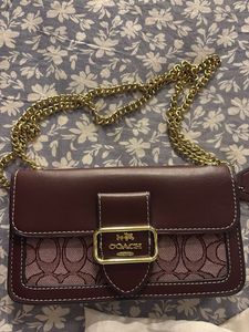 Coach Burgundy Signature Camera Bag