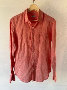 Men's Coral Linen Blend Shirt