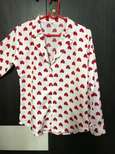 heart printed shirt