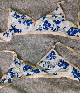 A Combo Of White Blue Colour Bra