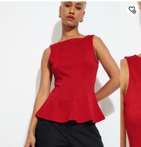Chic Red Peplum Top