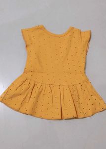 Cute Yellow Dress with Dance Beat Print