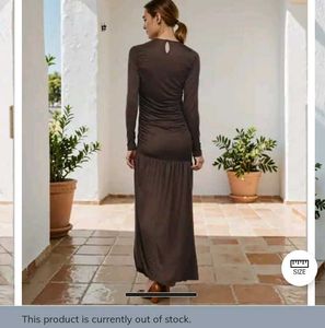 Chic Long Sleeve Ruched Maxi Dress💋
