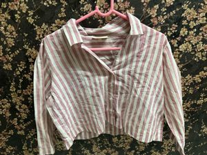 Striped Cropped Shirt