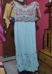 Embellished Light Blue Kurta Set