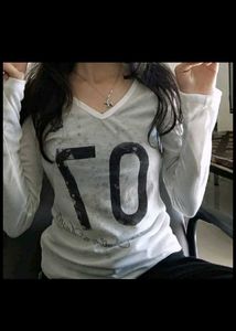 Y2K Style Long Sleeve Graphic Top