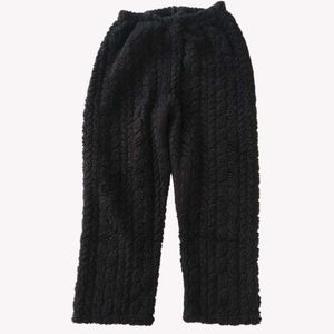 Cozy Black Plush Pajama Pants M - L