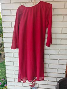 Maroon Sequinned Kurta Set with Sharara