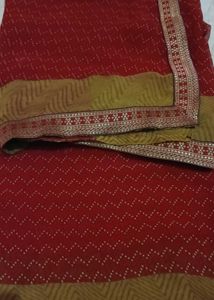 Elegant Red Georgette Saree