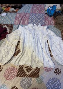 Chic Broderie Anglaise Ruffle Blouse
