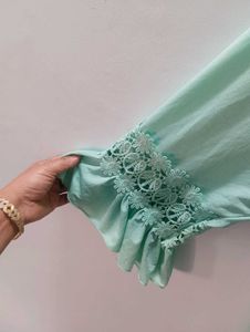 Light Mint Off-Shoulder dress