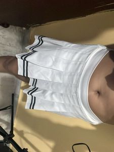 White skirt with black line