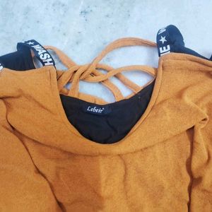 Chic Orange Cut-Out Sleeve Dress