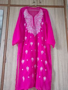 Pink Chikankari Kurti