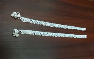 Elegant Silver Tone Anklets