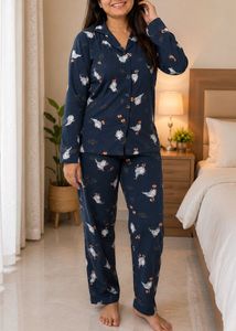 Women Satin Night Suit | Size S