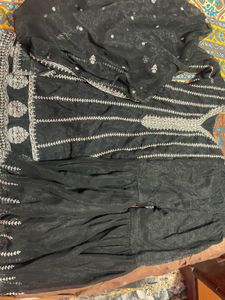 Elegant Black Embroidered Kurta Set