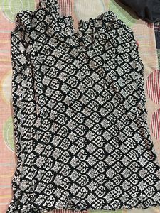 Black & White Printed Kurta