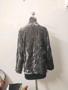Crushed Velvet Button-Down Shirt