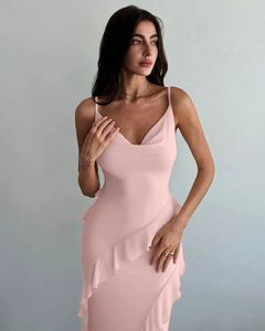 Pink Ruffle Maxi Dress