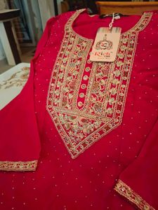 Elegant Pink  Embroidered Anarkali  Kurta Set