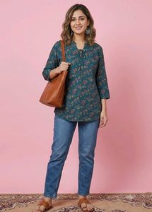 Green Floral Tunic