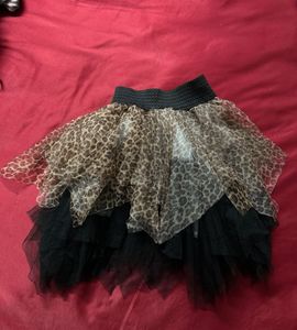 Leopard Print Tulle Skirt