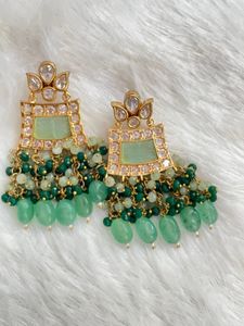 Elegant Green Dangle Earrings