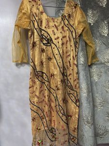 Embellished Gold Kurta and Patiyala